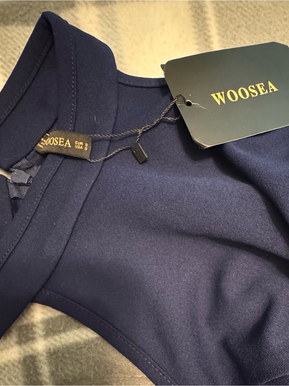 WOOSEA Navy Midi Dress for Women - Elegant Sleeveless Design